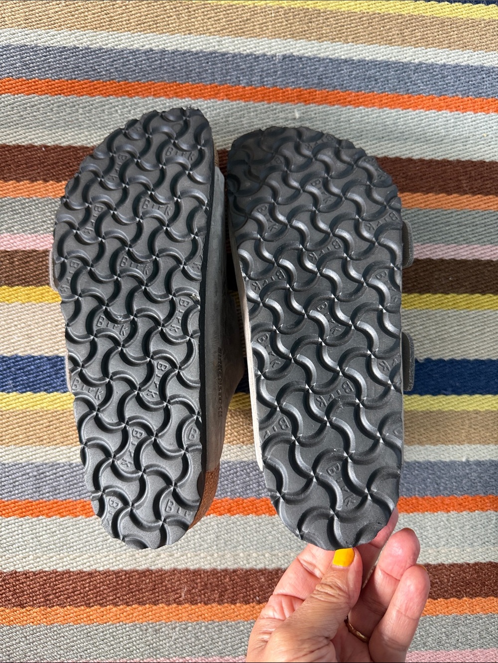 Birkenstock Arizona Two-Strap Sandals in Light Gray - Worn once - Picture 2 of 4